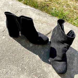 black heeled booties